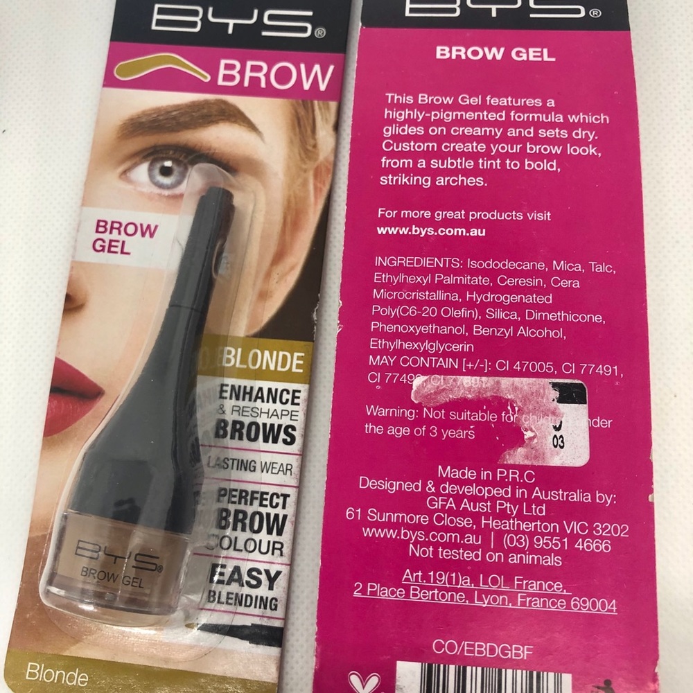 BYS Brow Gel Waterproof - Blonde $18 each